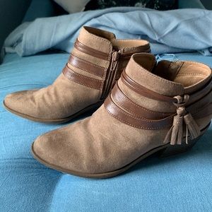 Life Stride Flex Suede Platform Ankle Boots US Sz 6.5